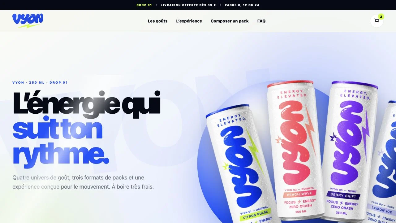 Interface du site VYON