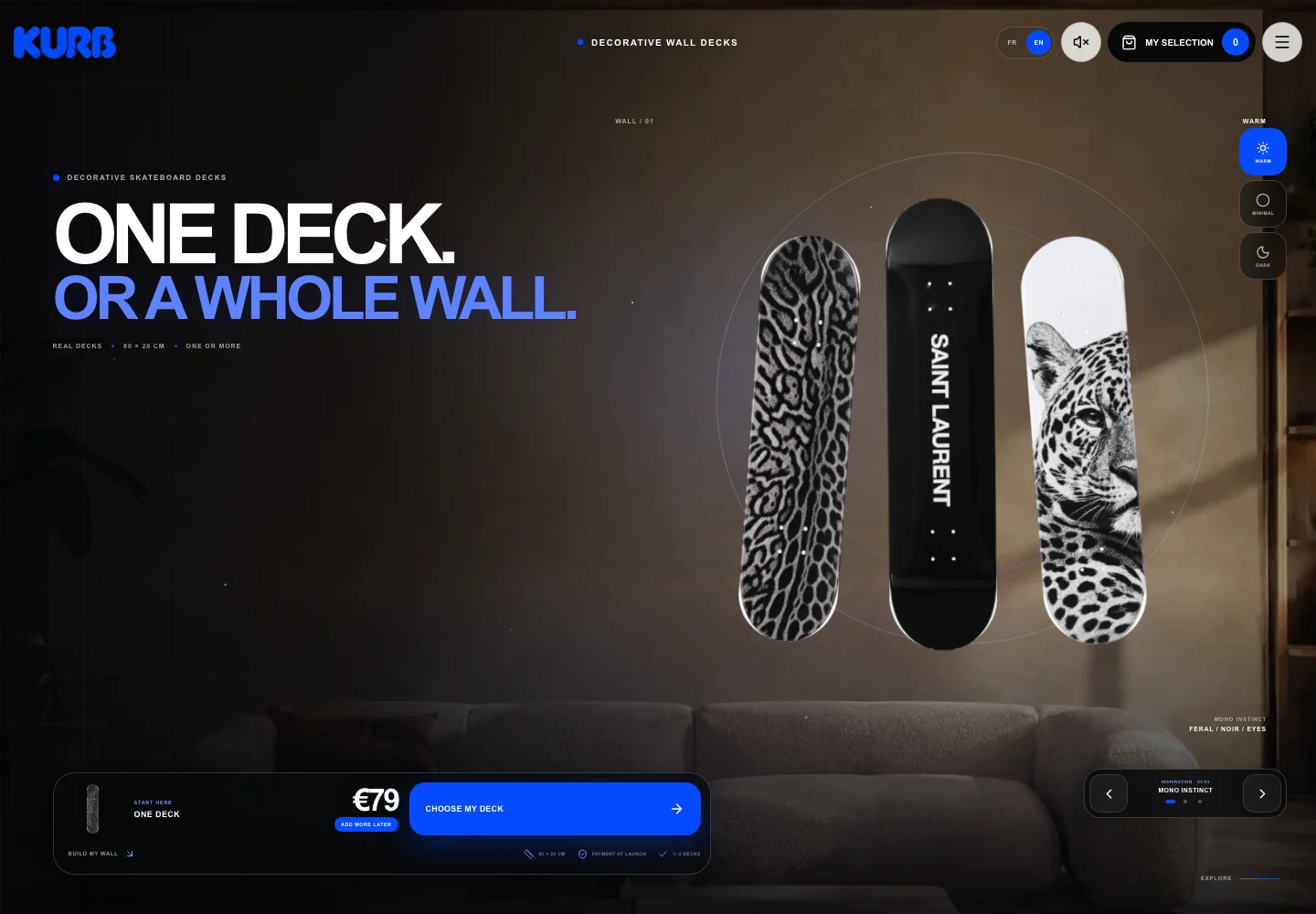 Capture réelle du site KURB, introduction et triade de decks